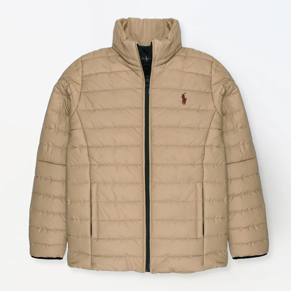 RL  Full Sleeves Small Pony Puffer Jacket (Khaaki)