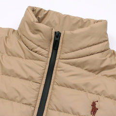 RL  Full Sleeves Small Pony Puffer Jacket (Khaaki)