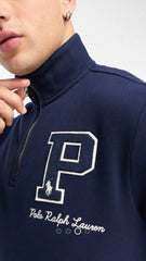 RL PREMIUM P LOGO COTTON FLEECE ZIP-UP (NAVY BLUE)
