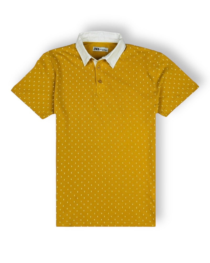 ZR Premium Men's AOP  Polo Shirt  (Yellow)