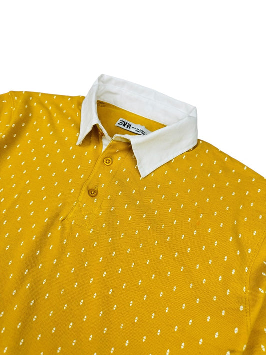 ZR AOP Premium Men's Polo Shirt (Yellow)