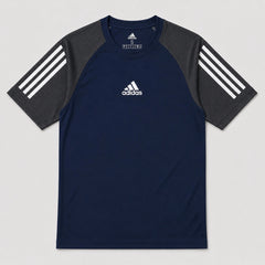 ADDAS MESH SHOULDER DRI FIT T-SHIRT (NAVY BLUE)