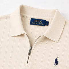 RL DROP NEEDLE POLO SHIRT (OFF-WHITE)