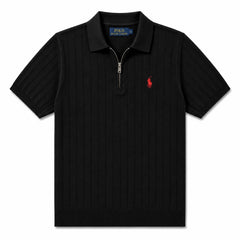 RL DROP NEEDLE POLO SHIRT (BLACK)