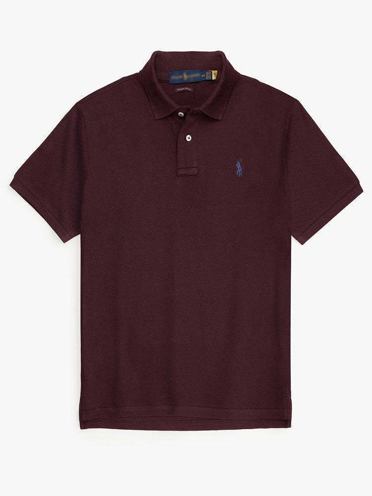 RL SMALL PONY PIQUE COTTON POLO SHIRT (MAROON)