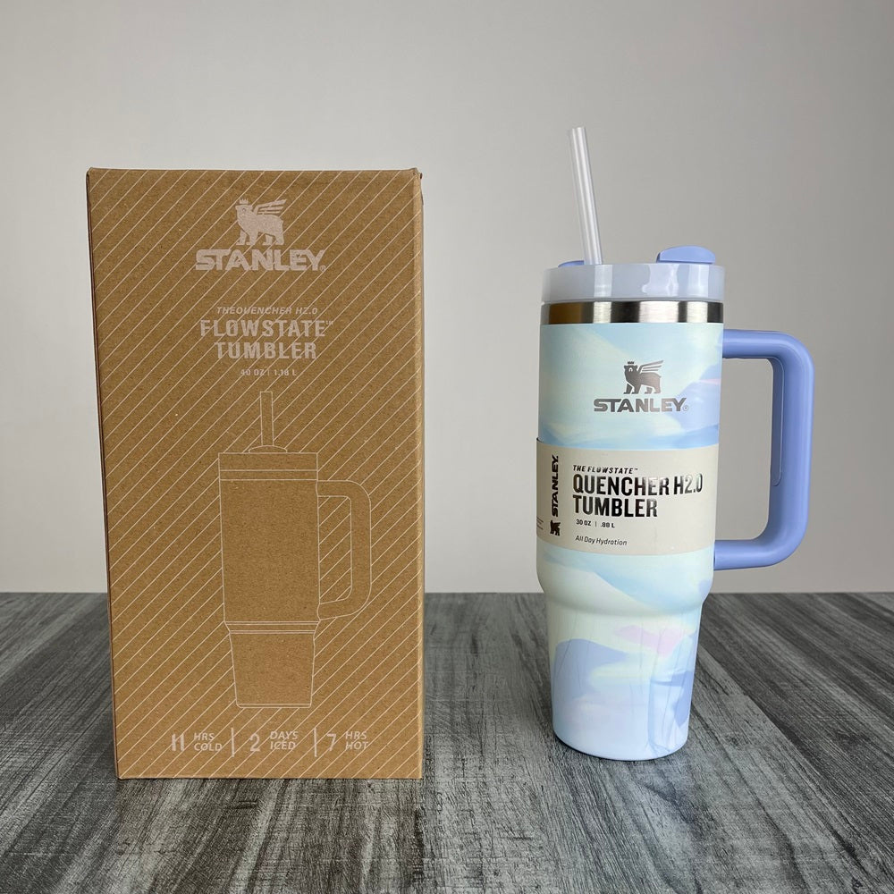 Stanly Quencher H2.0 FlowState Marble Swirl Edition Tumbler | 30 OZ (Blue)