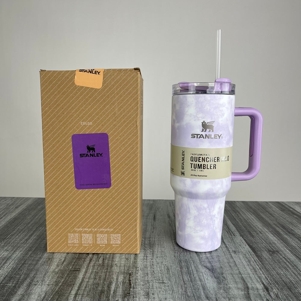 Stanly Quencher H2.0 FlowState Tie-Dye Edition Tumbler | 40 OZ (Purple)