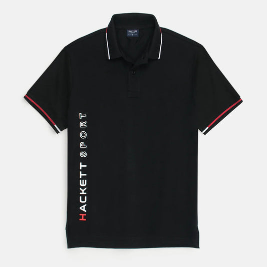 IMPORTED HKT SPORT MEN'S POLO SHIRT (BLACK)