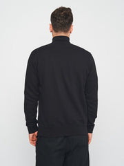 TH EMB HLFGR COTTON FLEECE ZIP-UP (BLACK)