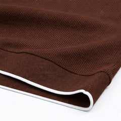 RL PREMIUM MEN'S V NECK BORDER POLO SHIRT (CHOCLATE BROWN)