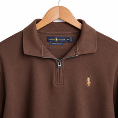 RL PREMIUM MEN'S MULTI ZIPPER POLO SHIRT (CHOCLATE BROWN)