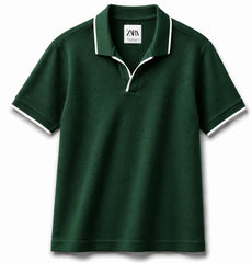 Z.A.R.A JHONNY COLLAR WAFFLE KNIT POLO SHIRT (GREEN)