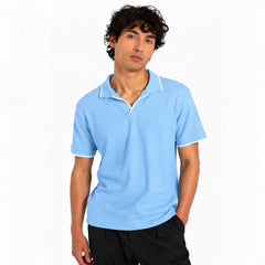 Z.A.R.A JHONNY COLLAR WAFFLE KNIT POLO SHIRT (SKY BLUE)