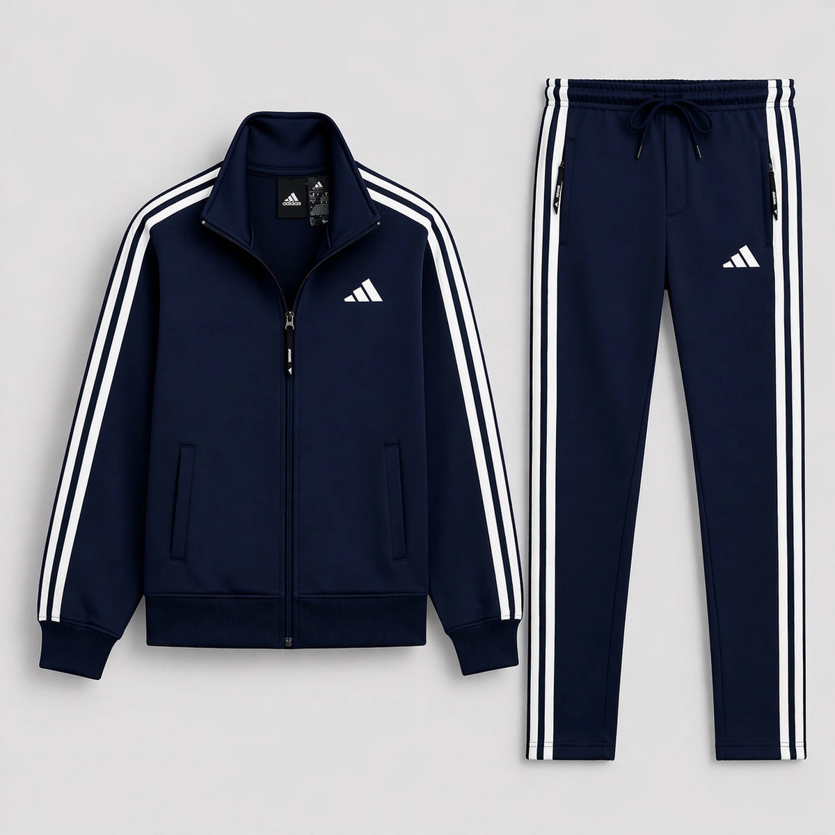 ADDAS EDGE LINE POLYESTER FLEECE TRACKSUIT (NAVY BLUE)
