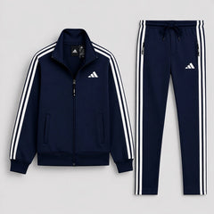 ADDAS EDGE LINE POLYESTER FLEECE TRACKSUIT (NAVY BLUE)