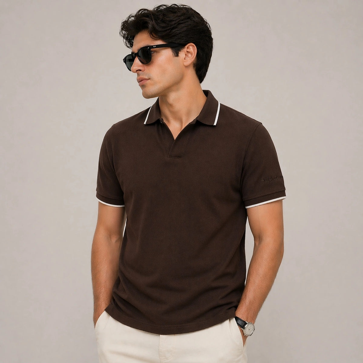 RL SIGNATURE JHONNY COLLAR POLO SHIRT (CHOCLATE BROWN)