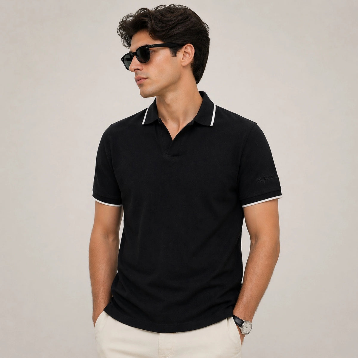 RL SIGNATURE JHONNY COLLAR POLO SHIRT (BLACK)