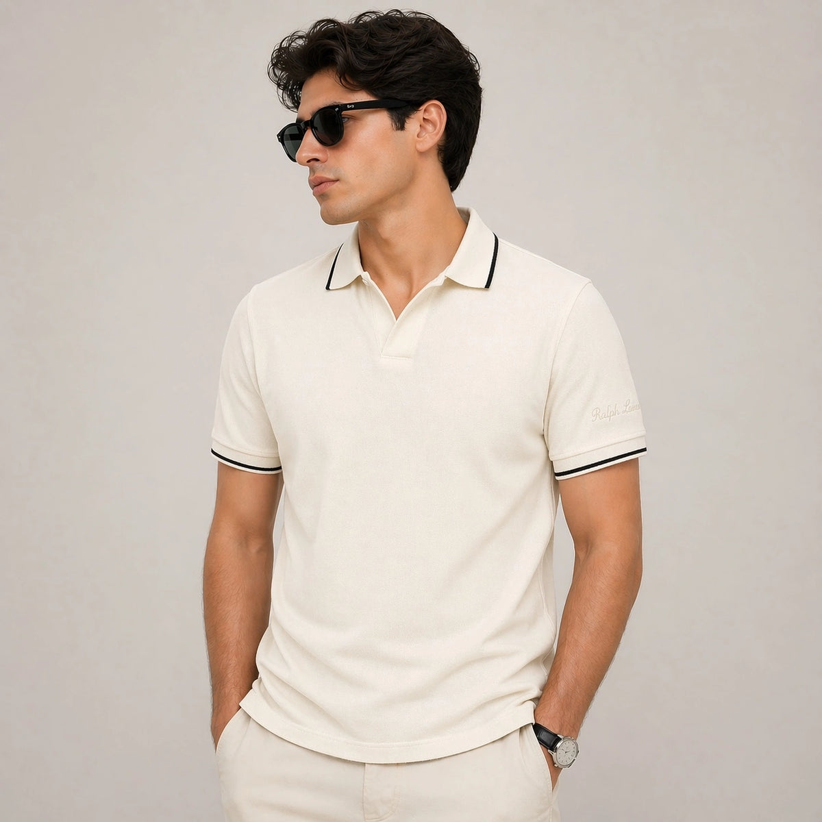RL SIGNATURE JHONNY COLLAR POLO SHIRT (OFF-WHITE)