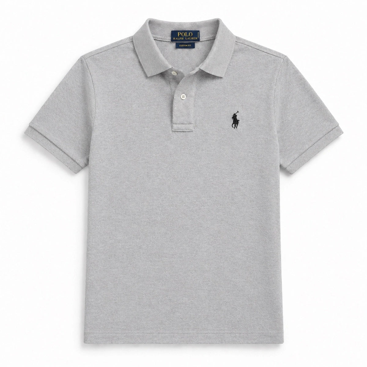 RL Premium Small Pony Pique Cotton Polo Shirt (Heather Grey)