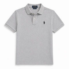 RL Premium Small Pony Pique Cotton Polo Shirt (Heather Grey)