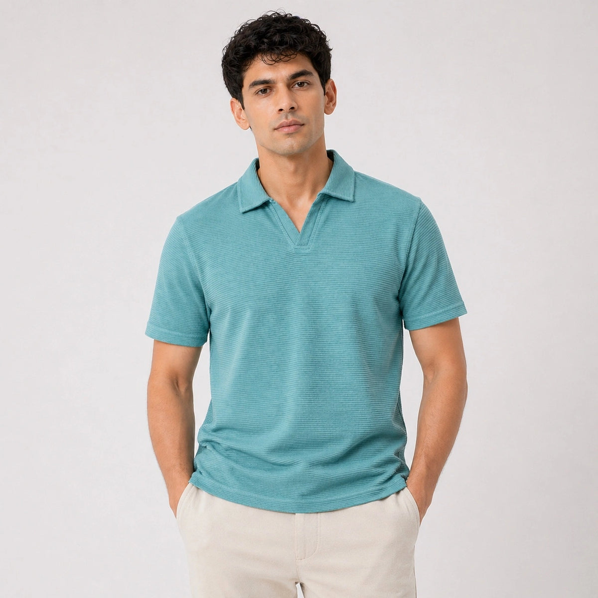 Z.A.R.A OTTOMAN JHONNY COLLAR POLO SHIRT (TIFFANY BLUE)