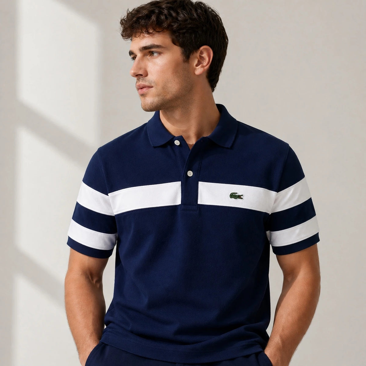 LCSTE TWIN STRIPE POLO SHIRT (NAVY BLUE)