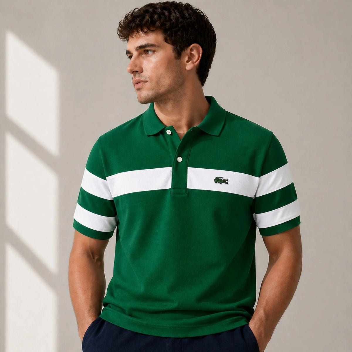 LCSTE TWIN STRIPE POLO SHIRT (GREEN)