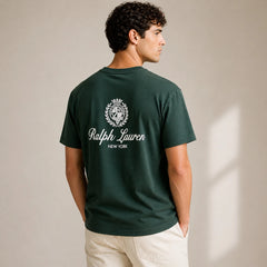 RL RELAXED FIT COTTON JERSEY GRAPHIC T-SHIRT (GREEN)