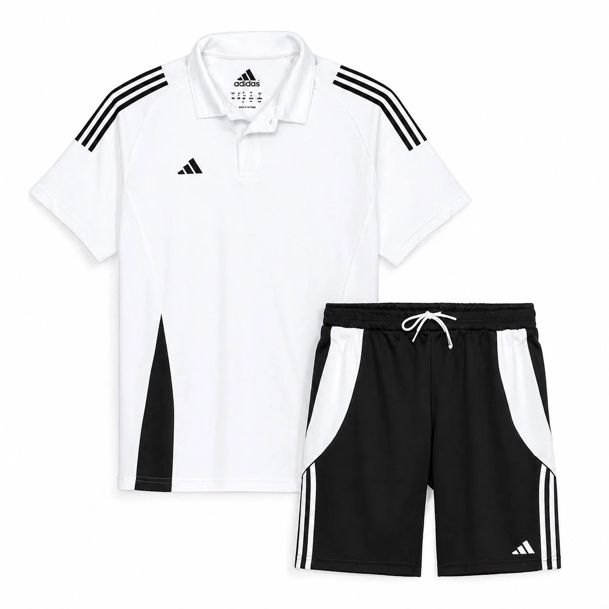 ADDAS Premium Paneled Dri-Fit Tiro Twin Set (White&black)