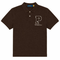 RL P LOGO COTTON PIQUE POLO SHIRT (CHOCLATE BROWN)