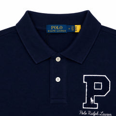 RL P LOGO COTTON PIQUE POLO SHIRT (NAVY BLUE)