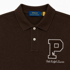 RL P LOGO COTTON PIQUE POLO SHIRT (CHOCLATE BROWN)