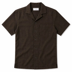 COTTON EAGLE RELAXED FIT IRISH LINEN SHIRT (ESPRESSO BROWN)