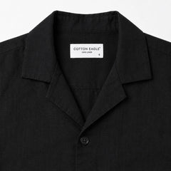 COTTON EAGLE RELAXED FIT IRISH LINEN SHIRT (GALAXY BLACK)
