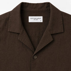 COTTON EAGLE RELAXED FIT IRISH LINEN SHIRT (ESPRESSO BROWN)