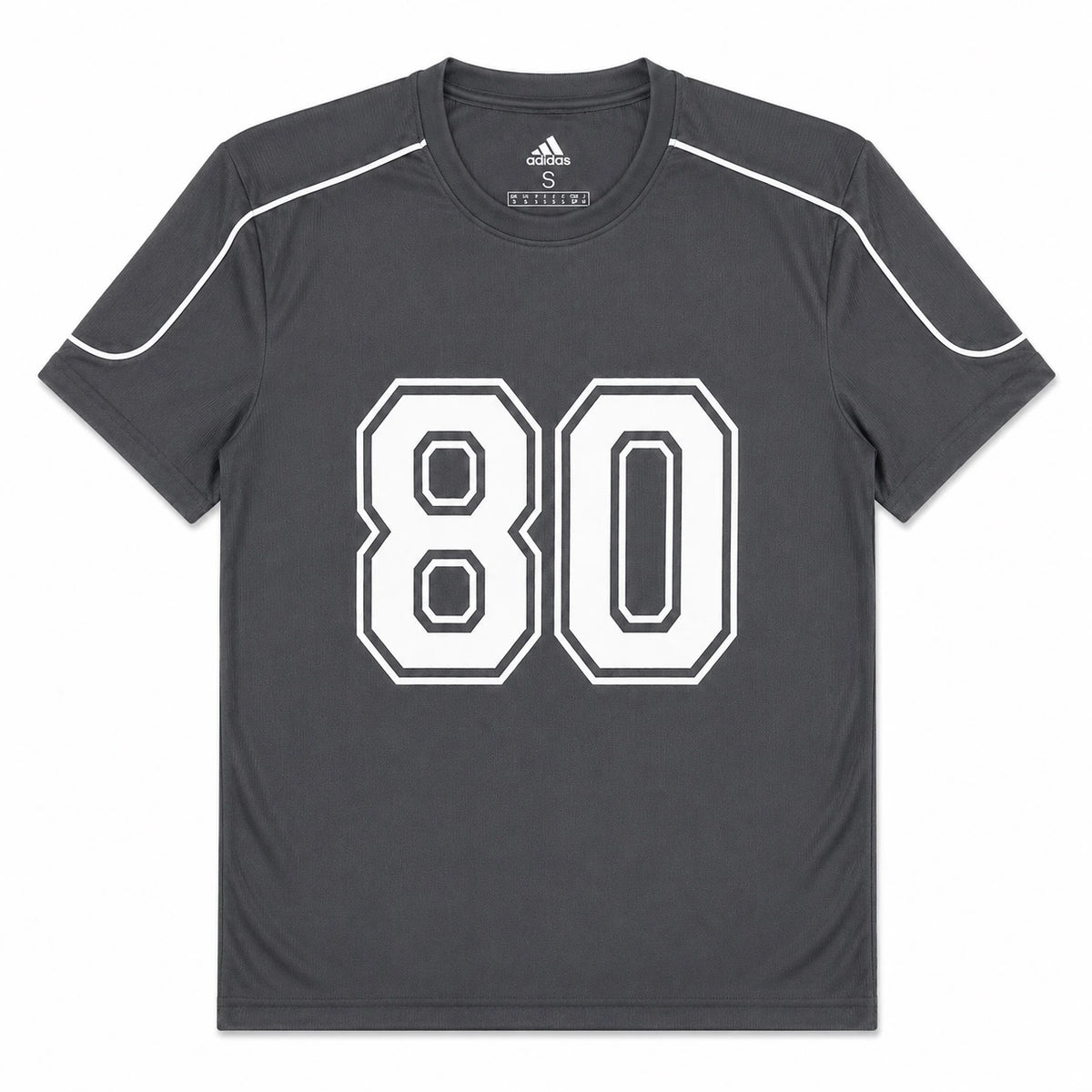 ADDAS ACTIVE WEAR PIPING OVERSIZED 80 T-SHIRT (DARK GREY)