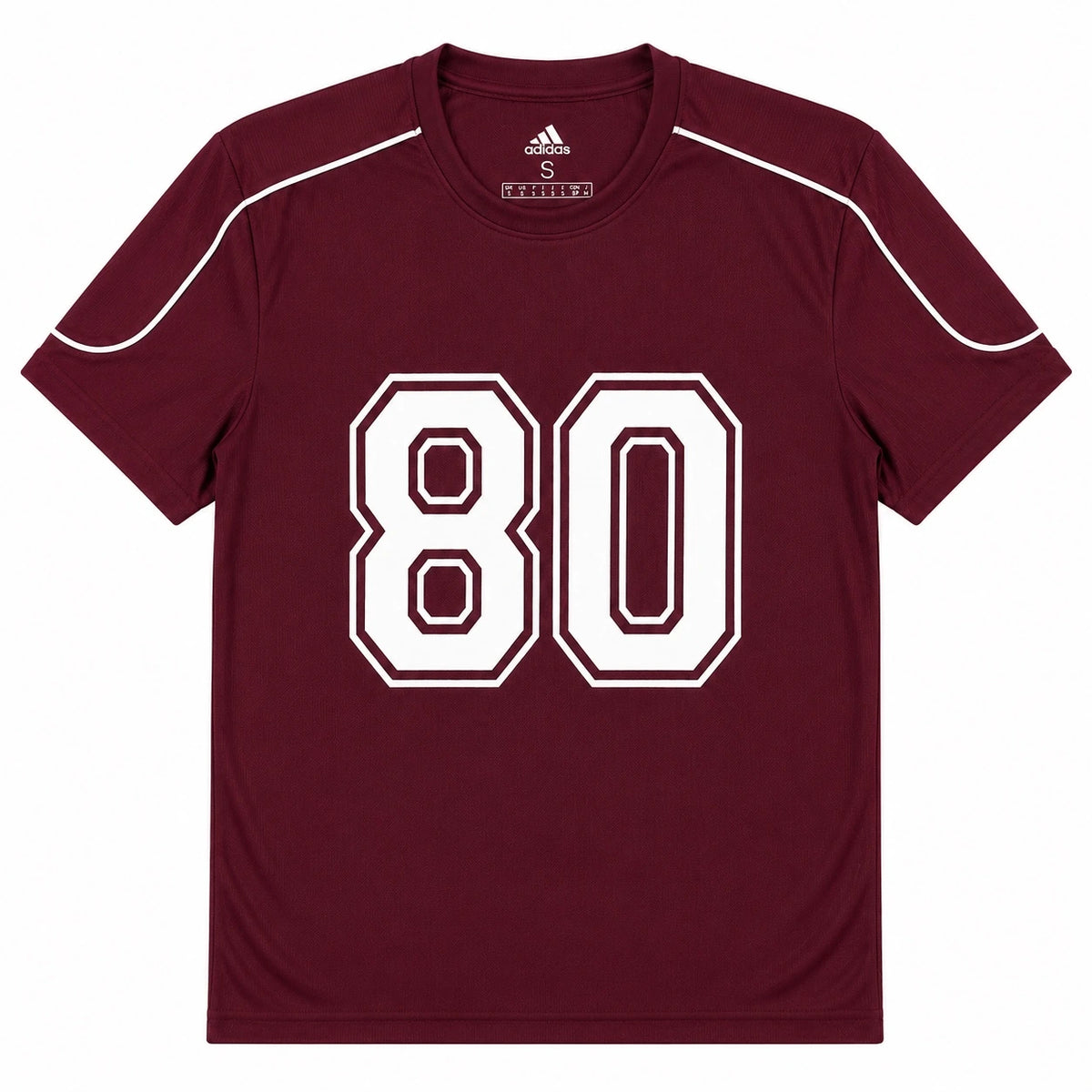 ADDAS ACTIVE WEAR PIPING OVERSIZED 80 T-SHIRT (MAROON)