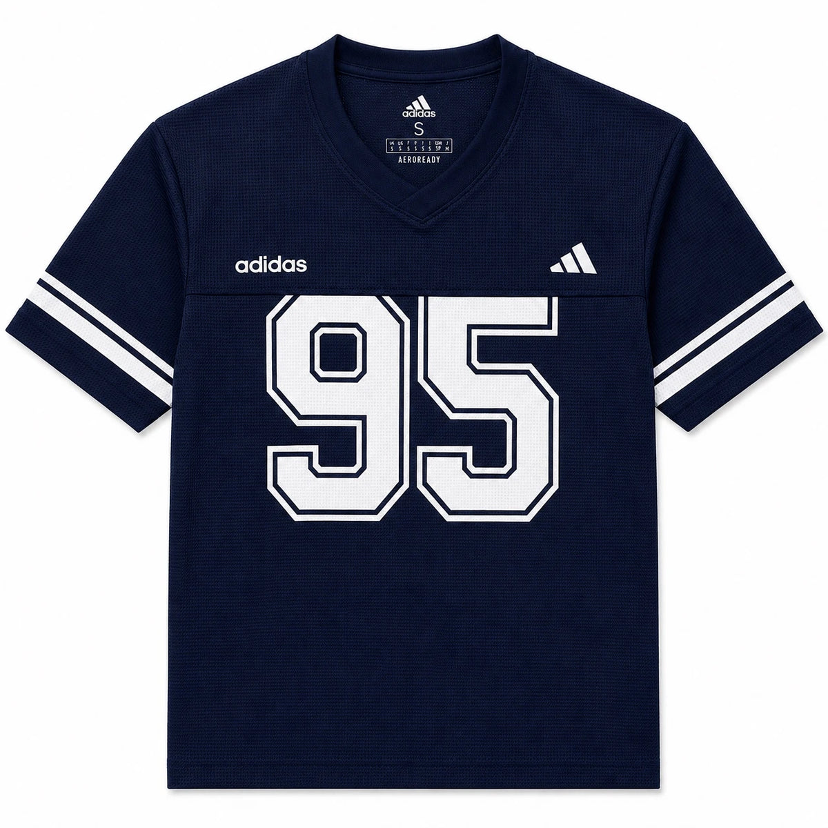 ADDAS ACTIVE WEAR V NECK OVERSIZED 95 T-SHIRT (NAVY BLUE)