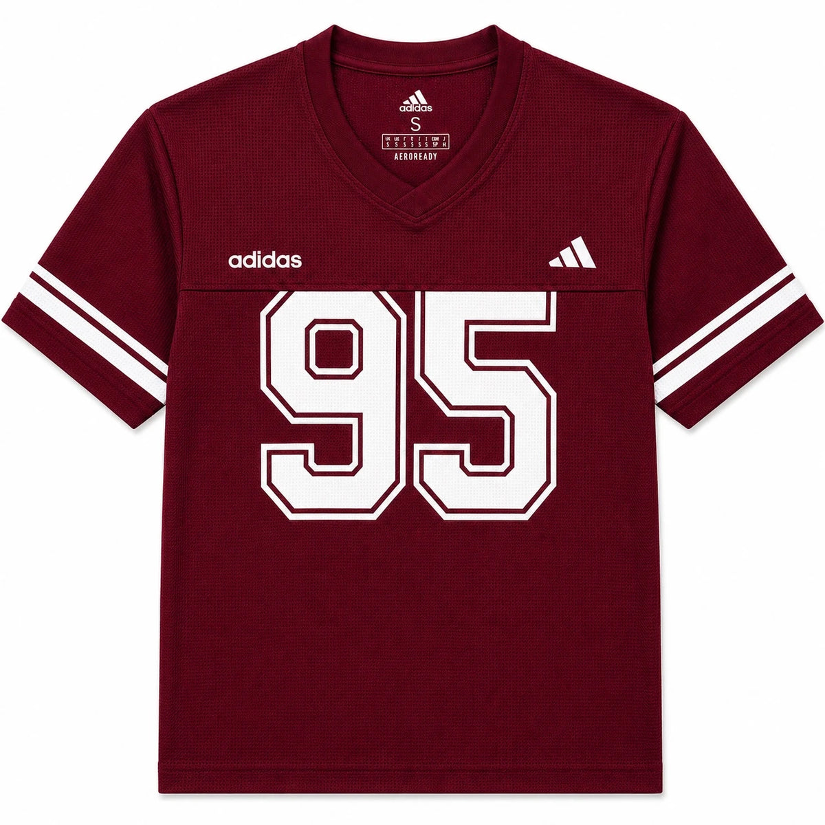 ADDAS ACTIVE WEAR V NECK OVERSIZED 95 T-SHIRT (MAROON)
