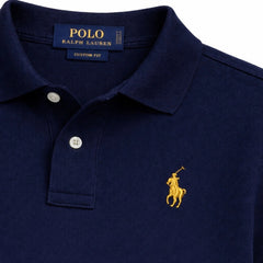 RL SMALL PONY PIQUE COTTON POLO SHIRT (NAVY BLUE)