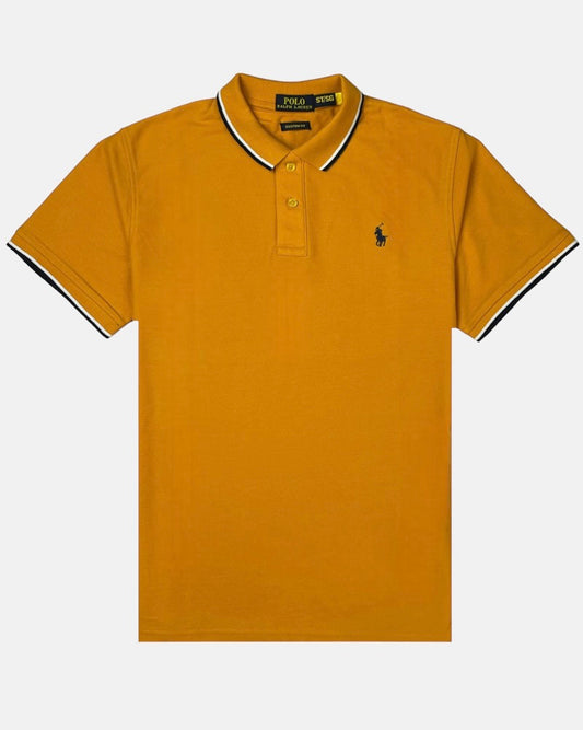 RL Small Pony Tipped Collar Polo Shirt (Yellow)