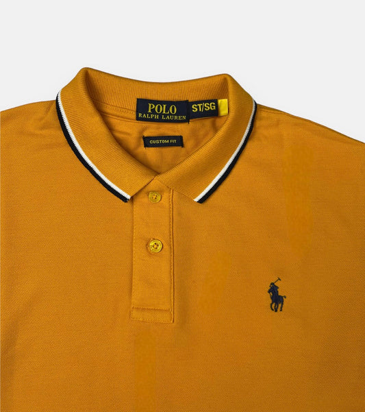 RL Small Pony Tipped Collar Polo Shirt (Yellow)