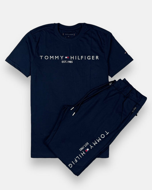 Tommy Premium Cotton Tracksuit (Navy Blue)