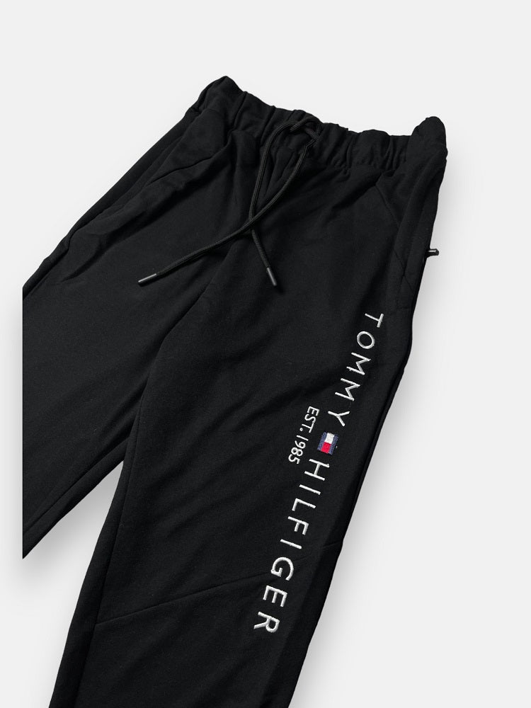 Tommy Premium Cotton Tracksuit (Black)