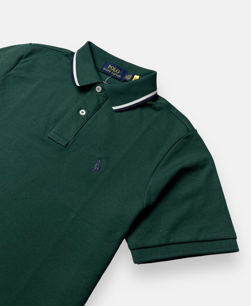 RL Small Pony Tipped Collar Polo Shirt (Green)