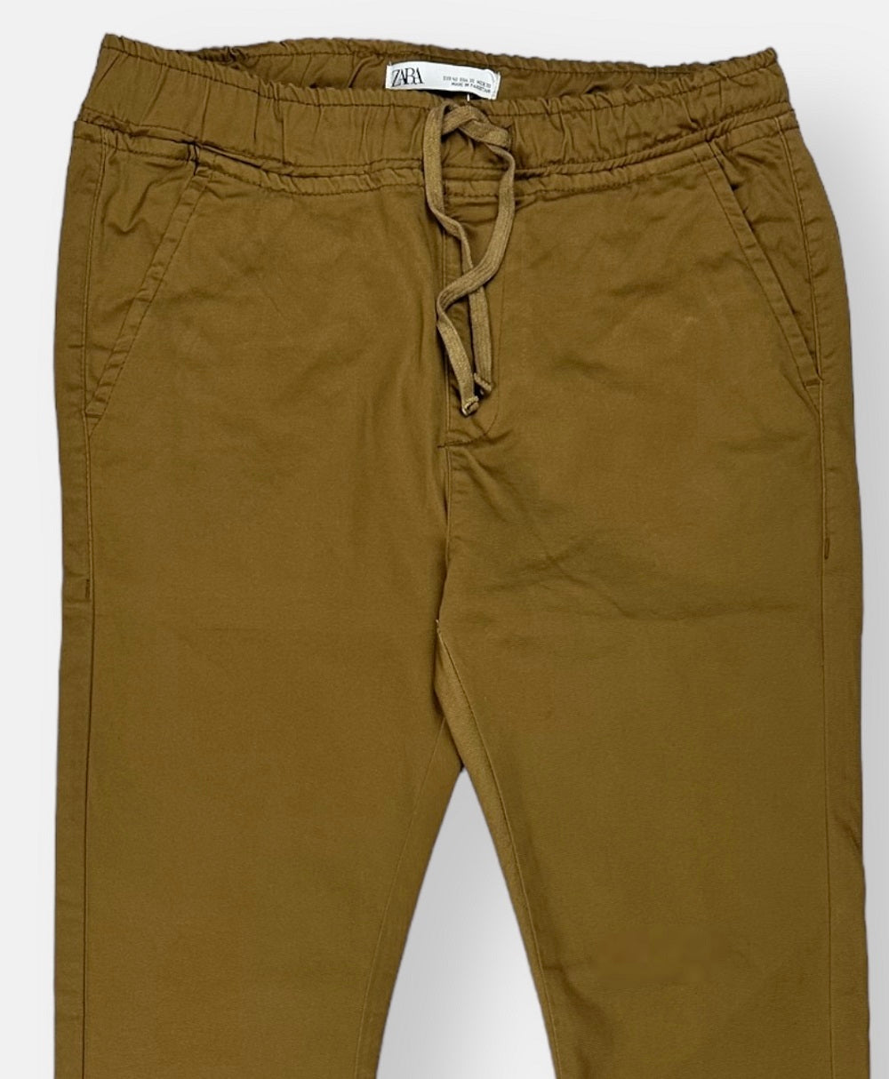 Z.A.R.A Premium Cotton Waist Jogger Trouser (Mustard)