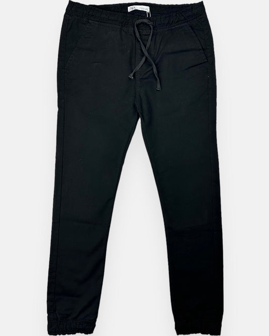 Z.A.R.A Premium Cotton Waist Jogger Trouser (Black)