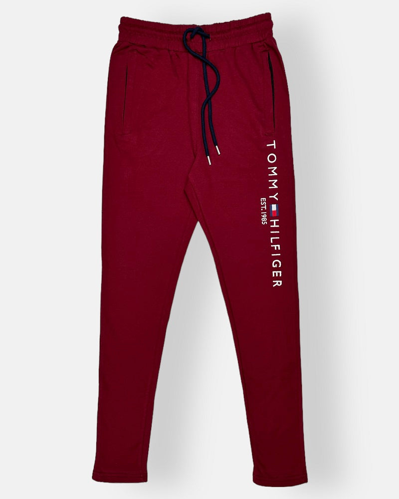 Tommy Premium Cotton Tracksuit (Maroon)