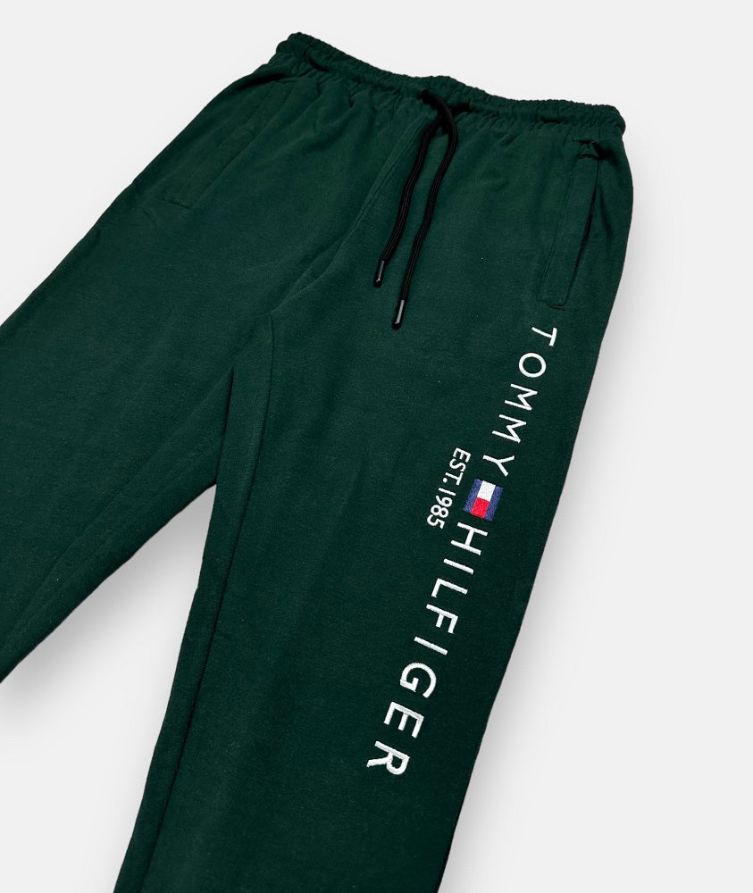 Tommy Premium Cotton Tracksuit (Olive Green)