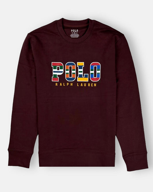 RL Multi Polo Cotton Terry Sweatshirt Choclate Brown